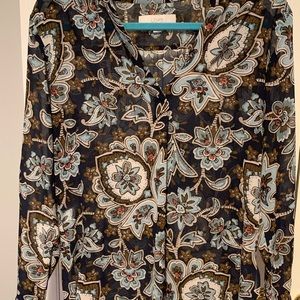 Loft print tunic blouse